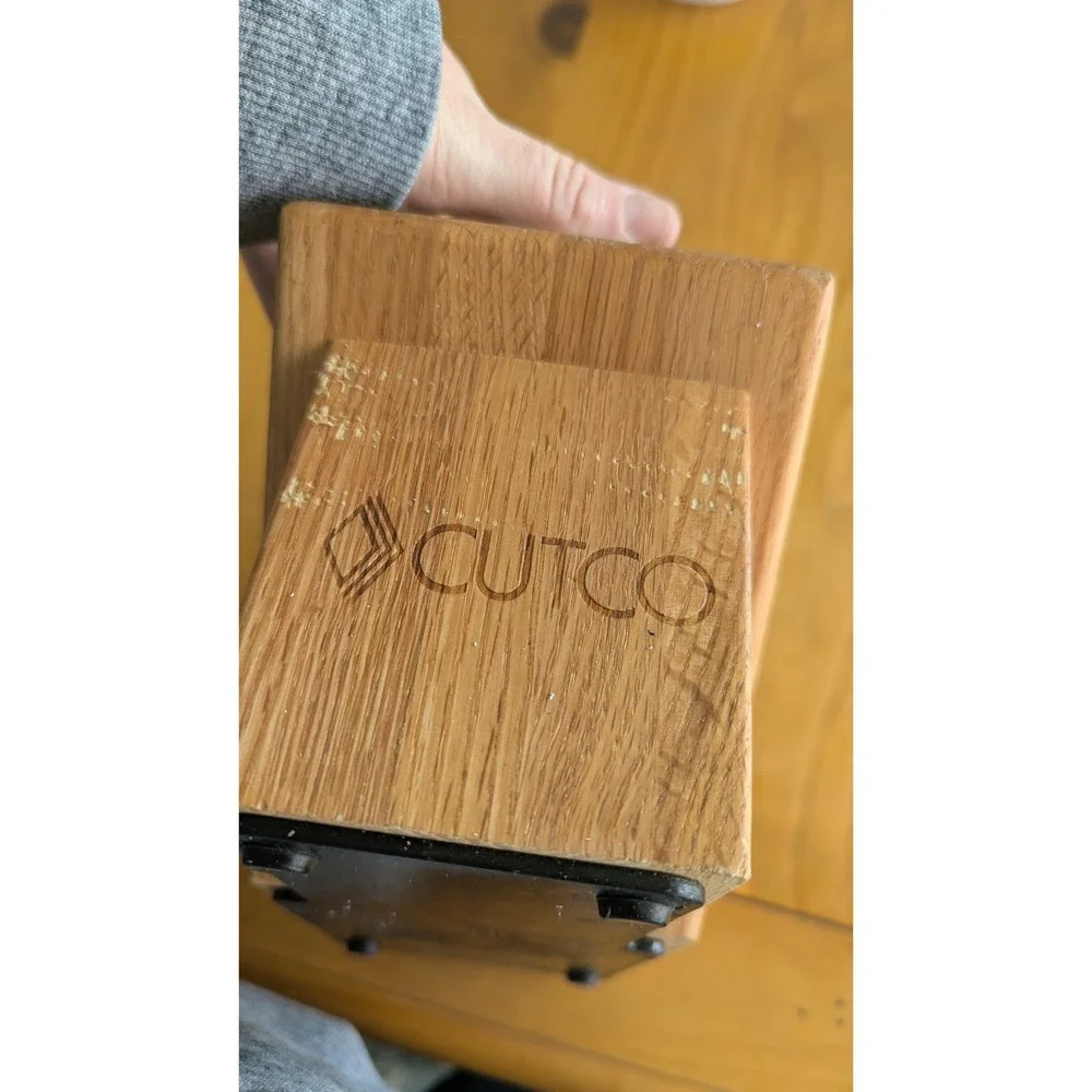 Cutco Oak Wood Knife Block 5 Slot Slanted Kitchen Cutlery Organizer Storage‎